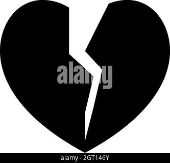 Icona del cuore rotto, stile semplice Illustrazione Vettoriale
