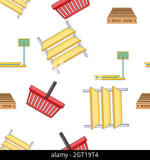 Acquisto in negozio modello, stile cartone animato Illustrazione Vettoriale
