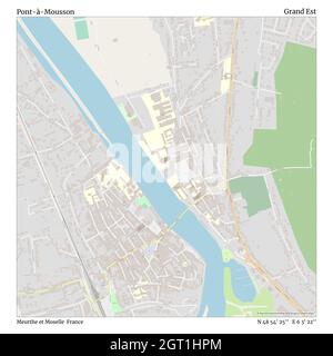 Pont-à-Mousson, Meurthe et Moselle, Francia, Grand Est, N 48 54' 25'', e 6 3' 22''', mappa, Mappa senza tempo pubblicata nel 2021. Viaggiatori, esploratori e avventurieri come Florence Nightingale, David Livingstone, Ernest Shackleton, Lewis and Clark e Sherlock Holmes si sono affidati alle mappe per pianificare i viaggi verso gli angoli più remoti del mondo, Timeless Maps sta mappando la maggior parte delle località del mondo, mostrando il successo di grandi sogni Foto Stock