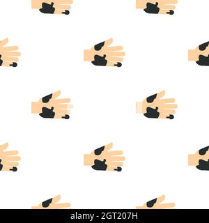 Mano con macchie di sporco senza giunture di pattern Illustrazione Vettoriale