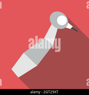 Dente macchina perforatrice icona, stile piatto Illustrazione Vettoriale