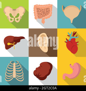 Struttura delle icone umane, stile piatto Illustrazione Vettoriale