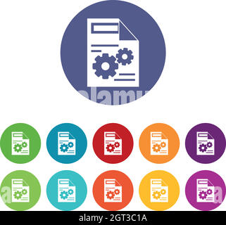 Icone del set di impostazioni Web Illustrazione Vettoriale