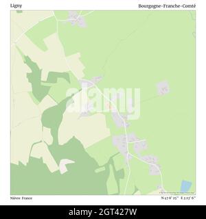 Ligny, Nièvre, Francia, Bourgogne-Franche-Comté, N 47 8' 25'', e 3 23' 6'', mappa, Mappa senza tempo pubblicata nel 2021. Viaggiatori, esploratori e avventurieri come Florence Nightingale, David Livingstone, Ernest Shackleton, Lewis and Clark e Sherlock Holmes si sono affidati alle mappe per pianificare i viaggi verso gli angoli più remoti del mondo, Timeless Maps sta mappando la maggior parte delle località del mondo, mostrando il successo di grandi sogni Foto Stock