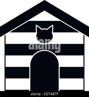 Casa cat icona, stile semplice Illustrazione Vettoriale