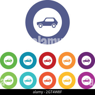 Solo i veicoli a motore hanno consentito l'uso di icone di segnaletica stradale Illustrazione Vettoriale