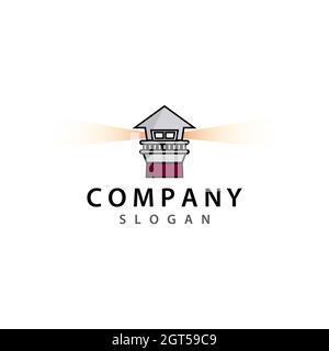 Modello di logo Light House icona vettoriale Foto Stock