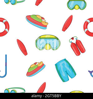 Soggiorno acqua pattern, stile cartoon Illustrazione Vettoriale