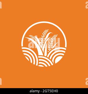Modello di logo Rice disegno di icone vettoriali Foto Stock