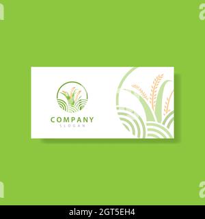 Modello di logo Rice disegno di icone vettoriali Foto Stock