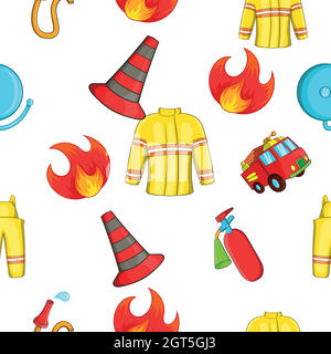 La protezione dal fuoco di pattern, stile cartoon Illustrazione Vettoriale