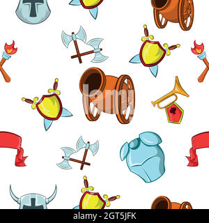 Armatura medievale pattern, stile cartoon Illustrazione Vettoriale