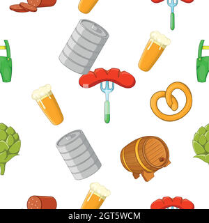 La birra holiday pattern, stile cartoon Illustrazione Vettoriale