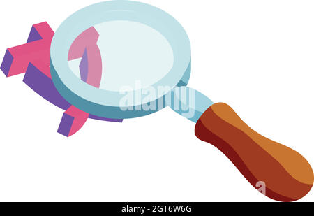 Lente di ingrandimento sopra il Giappone icona lettera Illustrazione Vettoriale