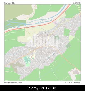 Ille-sur-Têt, Pyrénées-Orientales, Francia, Occitanie, N 42 40' 14'', e 2 37' 14''', mappa, Mappa senza tempo pubblicata nel 2021. Viaggiatori, esploratori e avventurieri come Florence Nightingale, David Livingstone, Ernest Shackleton, Lewis and Clark e Sherlock Holmes si sono affidati alle mappe per pianificare i viaggi verso gli angoli più remoti del mondo, Timeless Maps sta mappando la maggior parte delle località del mondo, mostrando il successo di grandi sogni Foto Stock