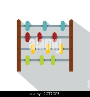 Bambini abacus icona, stile piatto Illustrazione Vettoriale