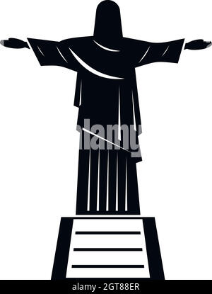 Il Cristo Redentore statua icona, stile semplice Illustrazione Vettoriale