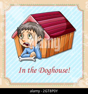 Idioma nella doghouse Illustrazione Vettoriale