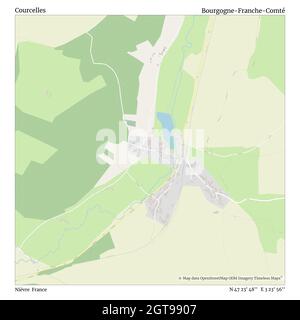 Courcelles, Nièvre, Francia, Bourgogne-Franche-Comté, N 47 23' 48''', e 3 23' 56''', mappa, mappa senza tempo pubblicata nel 2021. Viaggiatori, esploratori e avventurieri come Florence Nightingale, David Livingstone, Ernest Shackleton, Lewis and Clark e Sherlock Holmes si sono affidati alle mappe per pianificare i viaggi verso gli angoli più remoti del mondo, Timeless Maps sta mappando la maggior parte delle località del mondo, mostrando il successo di grandi sogni Foto Stock