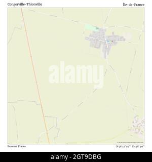 Congerville-Thionville, Essonne, Francia, Île-de-France, N 48 22' 59''', e 1 58' 59''', mappa, Mappa senza tempo pubblicata nel 2021. Viaggiatori, esploratori e avventurieri come Florence Nightingale, David Livingstone, Ernest Shackleton, Lewis and Clark e Sherlock Holmes si sono affidati alle mappe per pianificare i viaggi verso gli angoli più remoti del mondo, Timeless Maps sta mappando la maggior parte delle località del mondo, mostrando il successo di grandi sogni Foto Stock