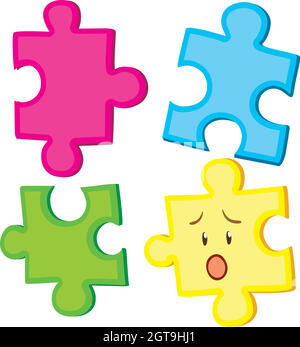Puzzle in quattro pezzi Illustrazione Vettoriale