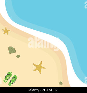 spiaggia estiva disegno vettoriale Illustrazione Vettoriale