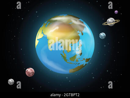 I pianeti del Sistema Solare Illustrazione Vettoriale