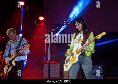 1 ottobre 2021: Beatrice Kristi Laus aka Beabadoobee suona al nuovo festival musicale britannico Sound City , Liverpool 2021 (Credit Image: © Andy von PIP/ZUMA Press Wire) Foto Stock