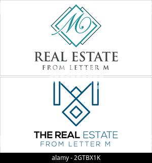 Agente immobiliare ipoteca costruzione iniziale lettera logo design Illustrazione Vettoriale