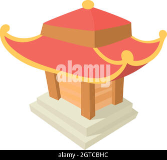 Pagoda asiatici icona, stile cartoon Illustrazione Vettoriale