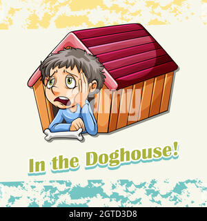 Idioma nella doghouse Illustrazione Vettoriale