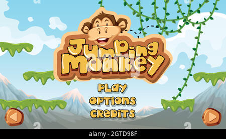 Jumping Monkey Avvio del modello principale Illustrazione Vettoriale