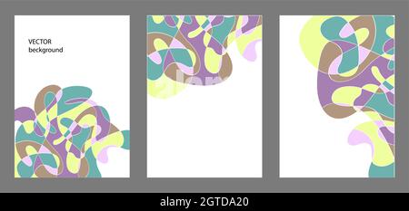 Disegno di sfondo modello di banner social media in stile disegnato a mano. Forme moderne astratte, illustrazione vettoriale. Illustrazione Vettoriale
