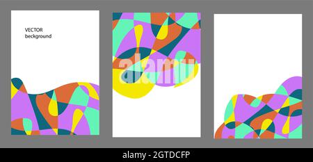 Disegno di sfondo modello di banner social media in stile disegnato a mano. Forme moderne astratte, illustrazione vettoriale. Illustrazione Vettoriale