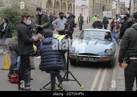 Endeavour TV Series 8 'Triker' Filming in Oxford Sun 14/3/21 Oxford Shaun Evans Acting & Directing ( Credit image © Jack Ludlam) Foto Stock