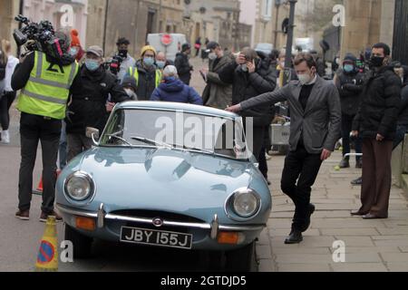 Endeavour TV Series 8 'Triker' Filming in Oxford Sun 14/3/21 Oxford Shaun Evans Acting & Directing ( Credit image © Jack Ludlam) Foto Stock