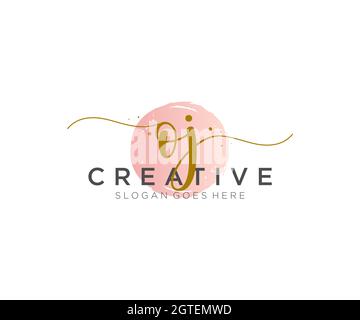 OJ Monogramma di bellezza e logo elegante, logo scritto a mano della firma iniziale, matrimonio, moda, floreale e botanico con creatività Illustrazione Vettoriale