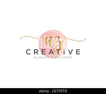 UZ Monogramma di bellezza del logo femminile e design elegante del logo, logo di scrittura a mano della firma iniziale, matrimonio, moda, floreale e botanico con creativo Illustrazione Vettoriale