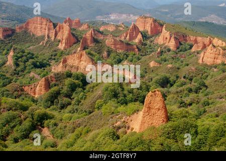 Bellissimo paesaggio delle Medulas nella regione di bierzo in castilla leon, Spagna Foto Stock