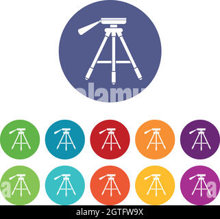 Icone del set di treppiedi Illustrazione Vettoriale
