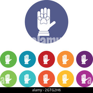 Donazioni per animali domestici Imposta icone Illustrazione Vettoriale