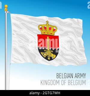 Bandiera dell'esercito belga, Regno del Belgio, illustrazione vettoriale Illustrazione Vettoriale