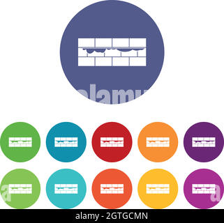 Icone del muro di mattoni Illustrazione Vettoriale
