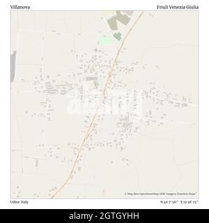 Villanova, Udine, Italia, Friuli Venezia Giulia, N 46 7' 56'', e 12 58' 15''', mappa, Mappa senza tempo pubblicata nel 2021. Viaggiatori, esploratori e avventurieri come Florence Nightingale, David Livingstone, Ernest Shackleton, Lewis and Clark e Sherlock Holmes si sono affidati alle mappe per pianificare i viaggi verso gli angoli più remoti del mondo, Timeless Maps sta mappando la maggior parte delle località del mondo, mostrando il successo di grandi sogni Foto Stock