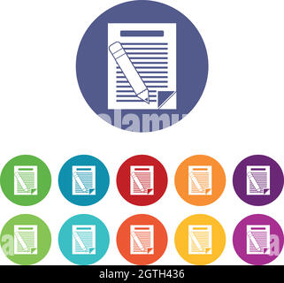 Icone di carta e matita Illustrazione Vettoriale