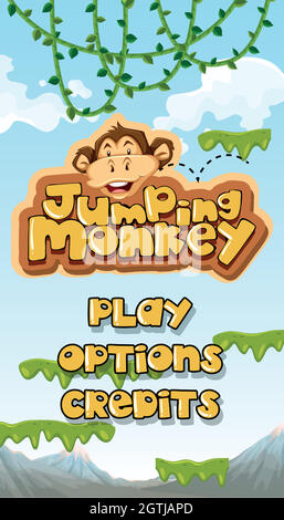 Jumping Monkey Avvio del modello principale Illustrazione Vettoriale