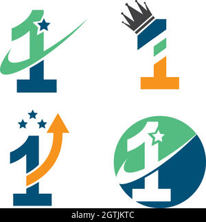 il logo numero uno disegno di icone vettoriali Illustrazione Vettoriale
