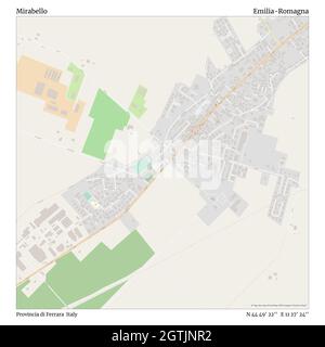 Mirabello, Provincia di Ferrara, Italia, Emilia-Romagna, N 44 49' 22'', e 11 27' 24''', mappa, Mappa senza tempo pubblicata nel 2021. Viaggiatori, esploratori e avventurieri come Florence Nightingale, David Livingstone, Ernest Shackleton, Lewis and Clark e Sherlock Holmes si sono affidati alle mappe per pianificare i viaggi verso gli angoli più remoti del mondo, Timeless Maps sta mappando la maggior parte delle località del mondo, mostrando il successo di grandi sogni Foto Stock