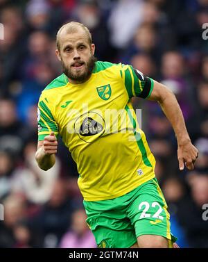 Teemu Pukki di Norwich City durante la partita della Premier League al Turf Moor di Burnley. Data foto: Sabato 2 ottobre 2021. Foto Stock