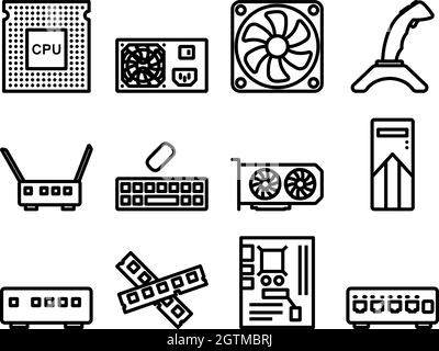 Set di icone del computer Illustrazione Vettoriale